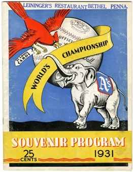 1931 St.Louis vs Philadelphia World Series Program